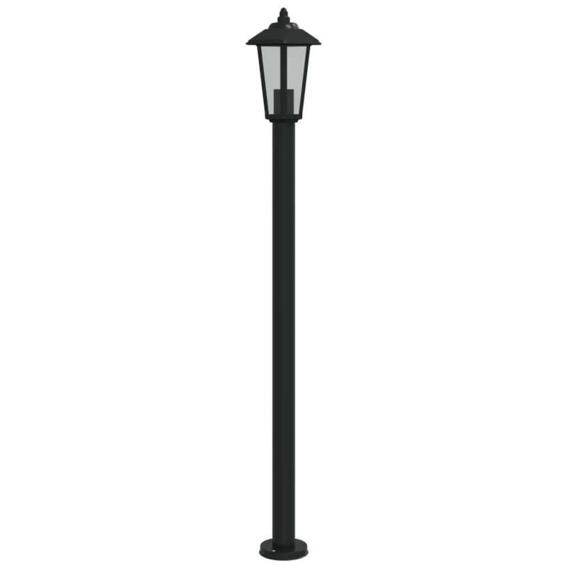 vidaXL āra zemes lampa, melnas, 120 cm, nerūsējošs tērauds