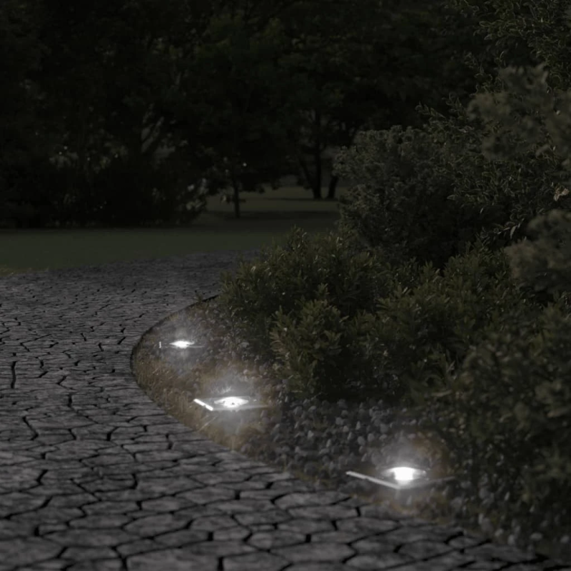 vidaXL āra zemes lampa kvadrātveida melna 10,5x10,5cm liets alumīnijs