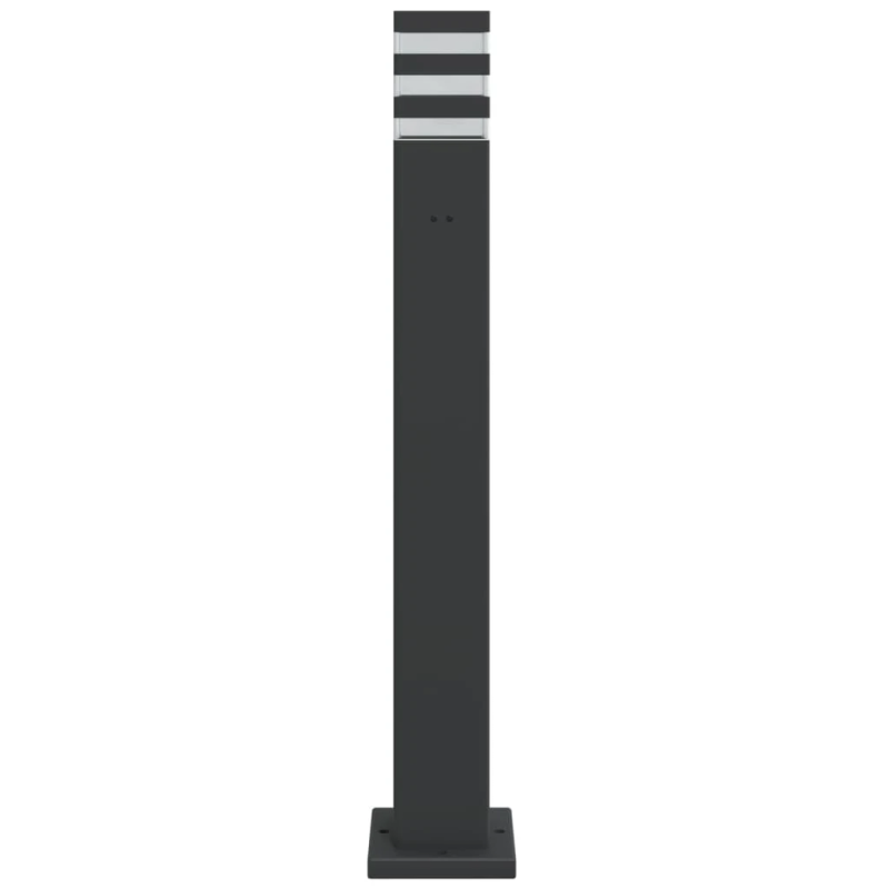 vidaXL āra grīdas lampa ar kontaktligzdu, melns, 80 cm, alumīnijs
