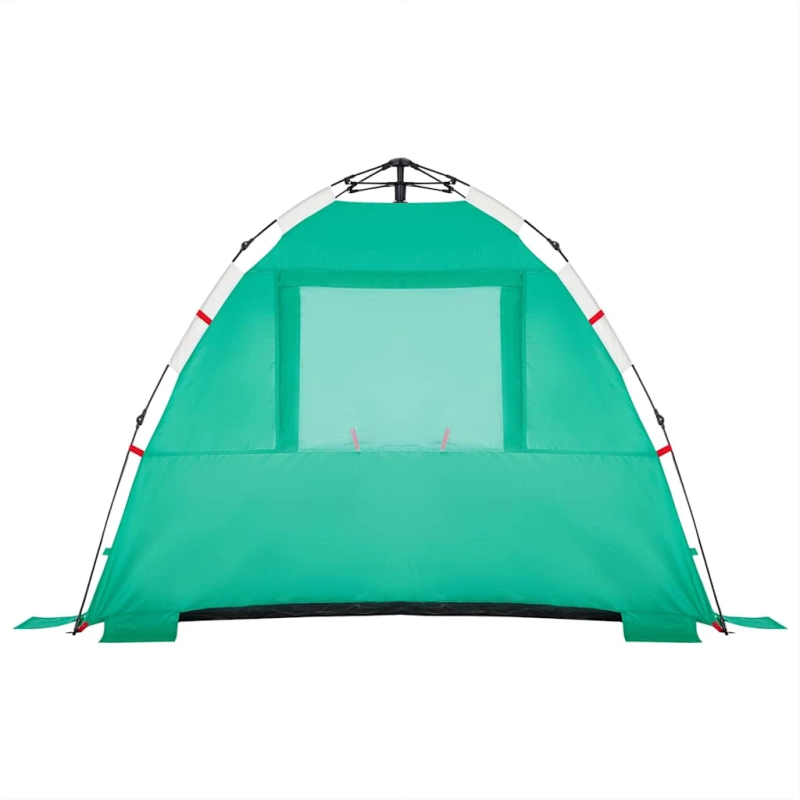 vidaXL pludmales telts 3 personām, zaļa, ūdensnecaurlaidīga