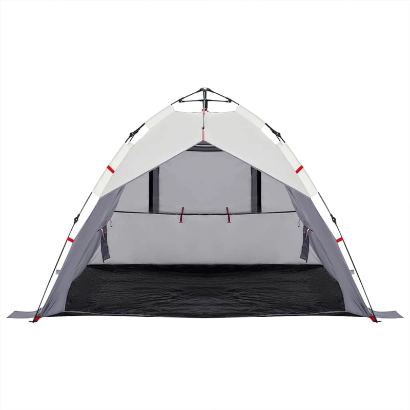 vidaXL pludmales telts 3 personām, pelēka, ūdensnecaurlaidīga