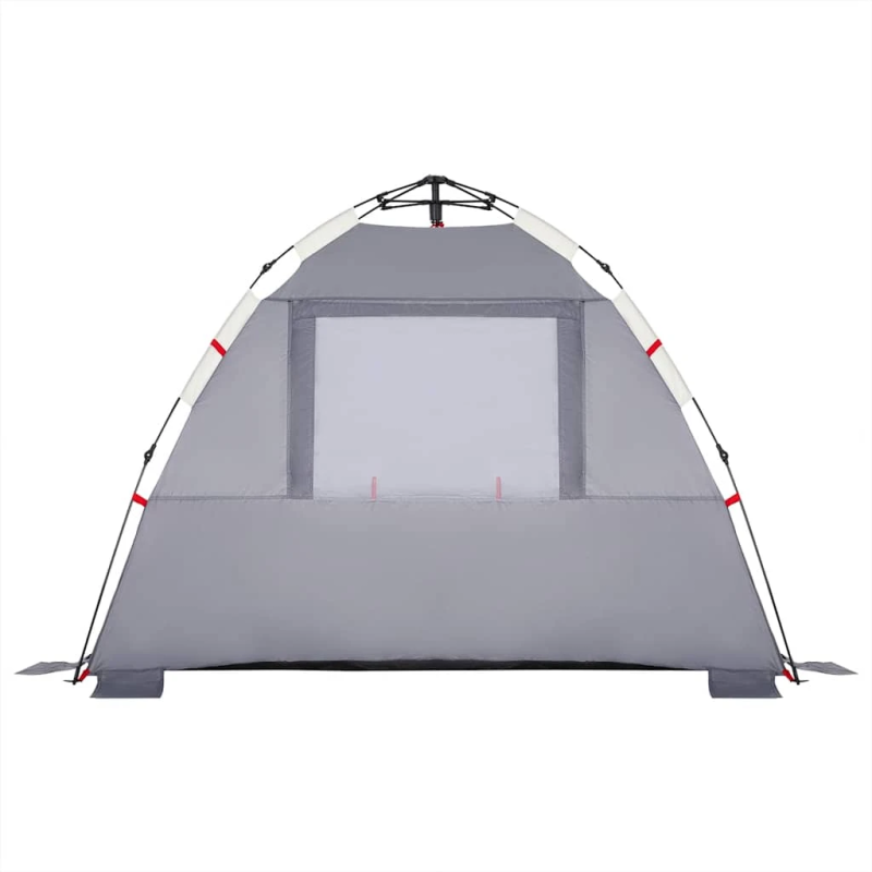 vidaXL pludmales telts 3 personām, pelēka, ūdensnecaurlaidīga