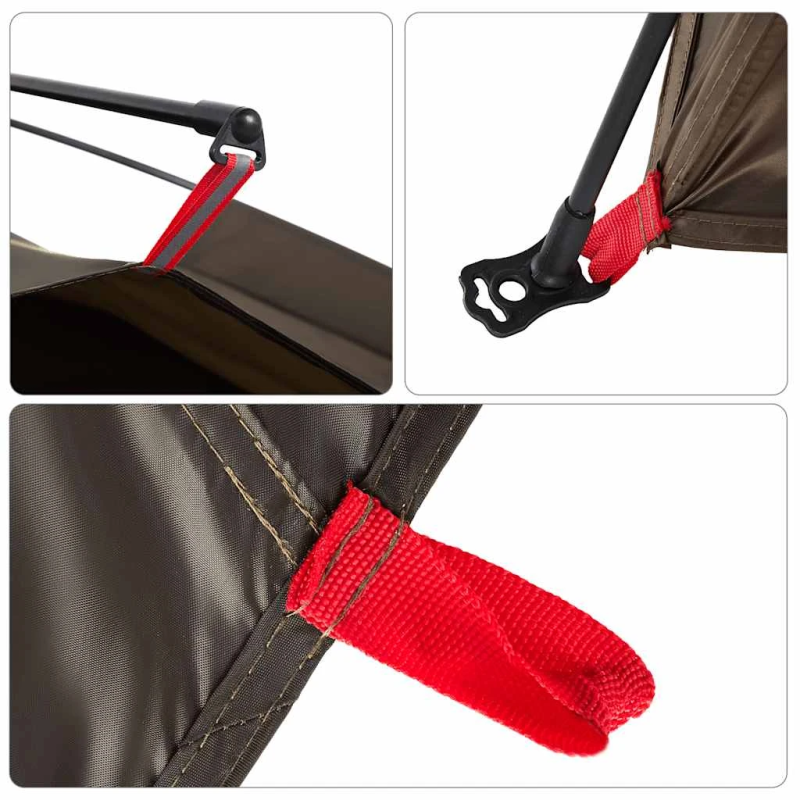 vidaXL makšķernieku telts 4 personām, brūna, ātri saliekama