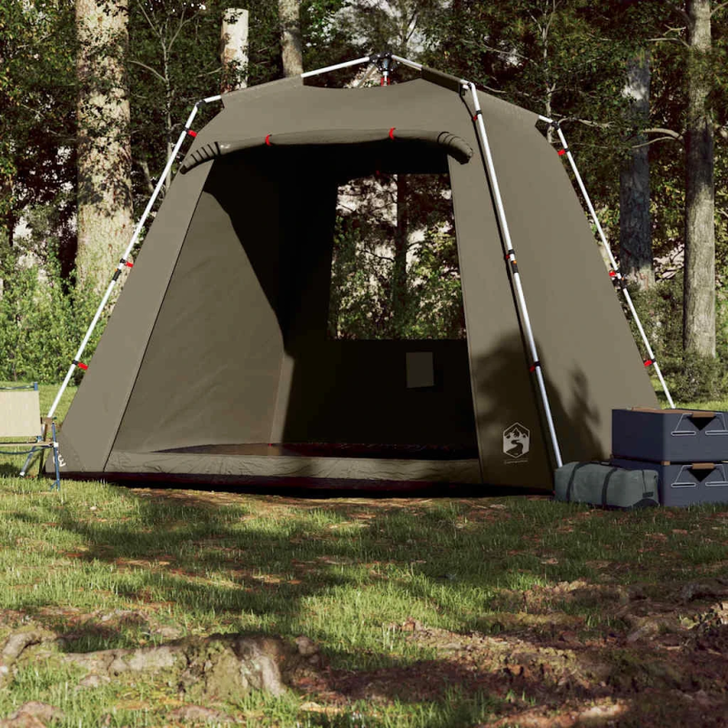 vidaXL kempinga telts 4 personām, olīvu zaļa
