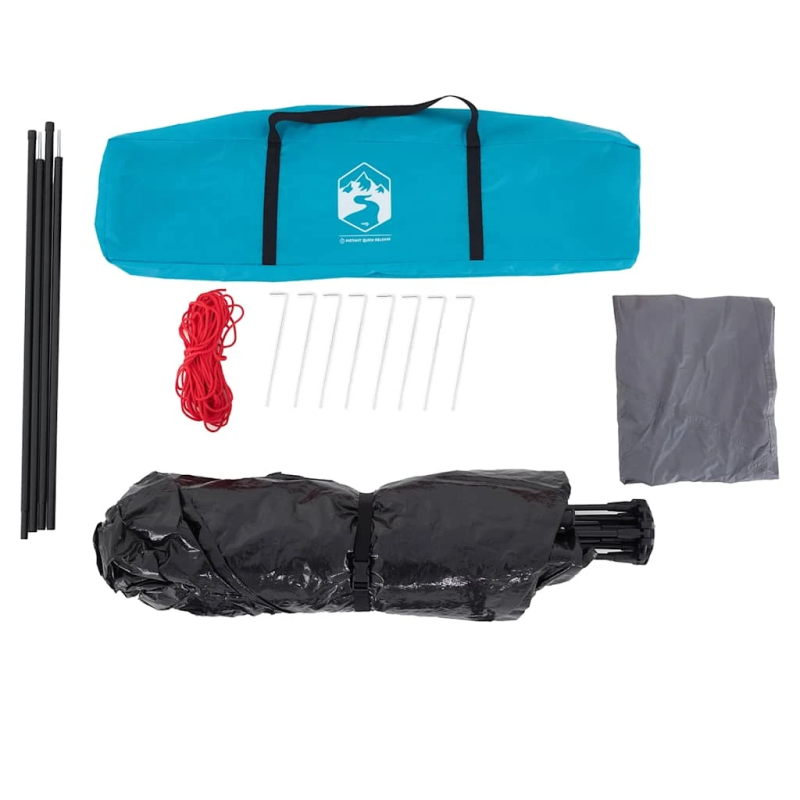 vidaXL kempinga telts 4 personām, zila, ātri saliekama