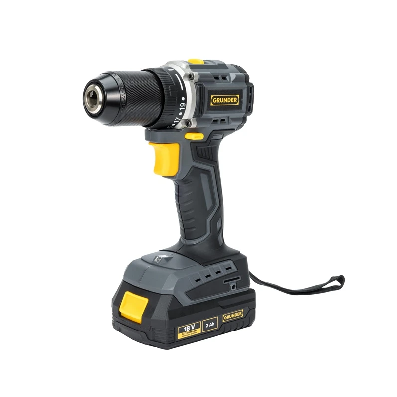Instrumentu komplekts GRUNDER CD-B0A18+AG-B0118E. 18V. 2Ah. 4Ah