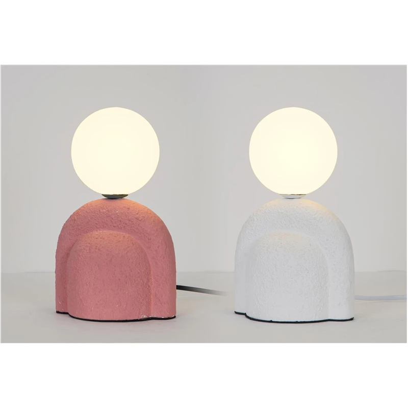 Galda lampa menorca stik.g9 d10cm balta