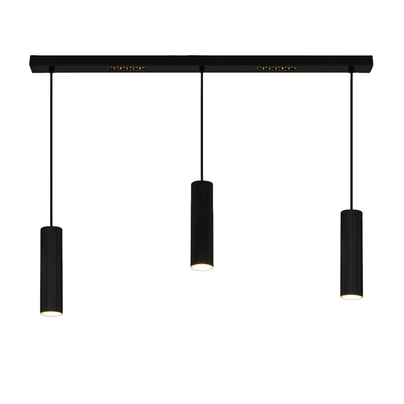 Lampa griestu icel 3xgu10 matinis melna