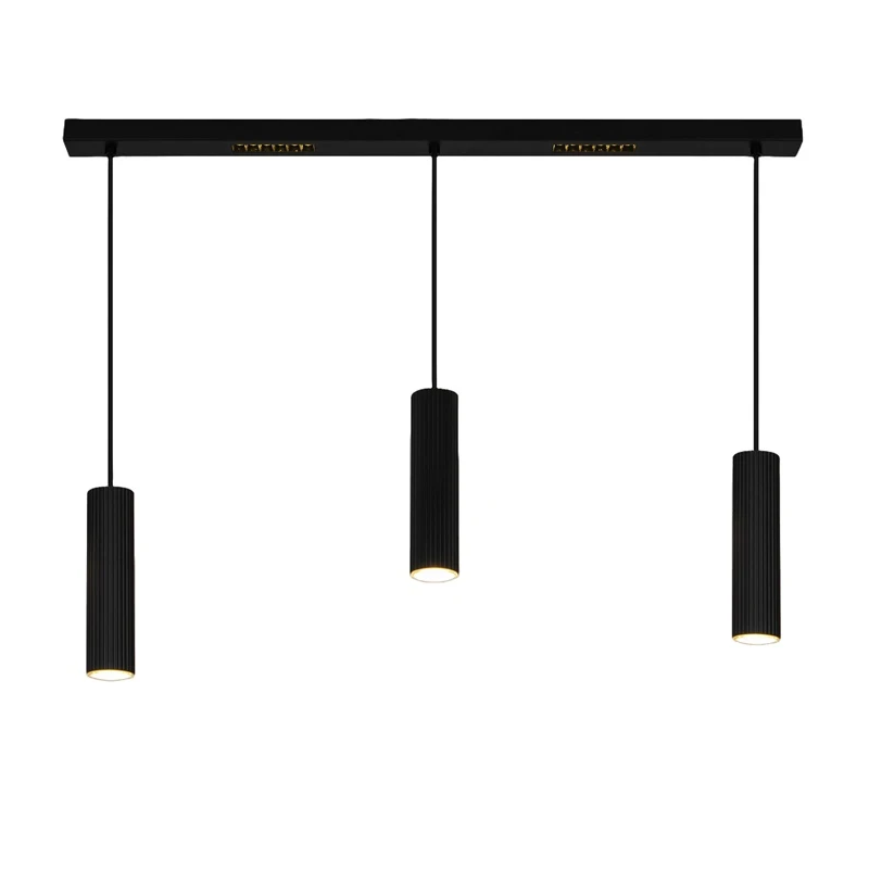 Lampa griestu icel 3xgu10 matinis melna