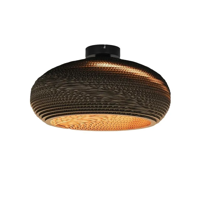Ceiling light paper e27 brown-black