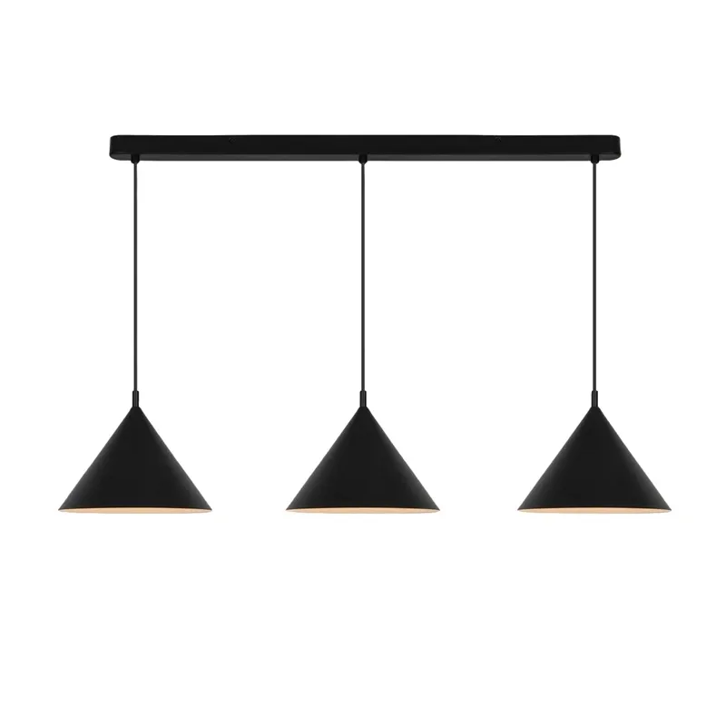 Pendant light triangle 3xe27 black