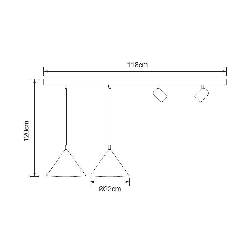 Lampa griest.triangle 2xe27+2xgu10 melna