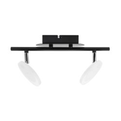 Spotlampa led plate 2x4w 3000k melna