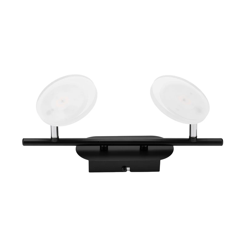 Spotlampa led plate 2x4w 3000k melna