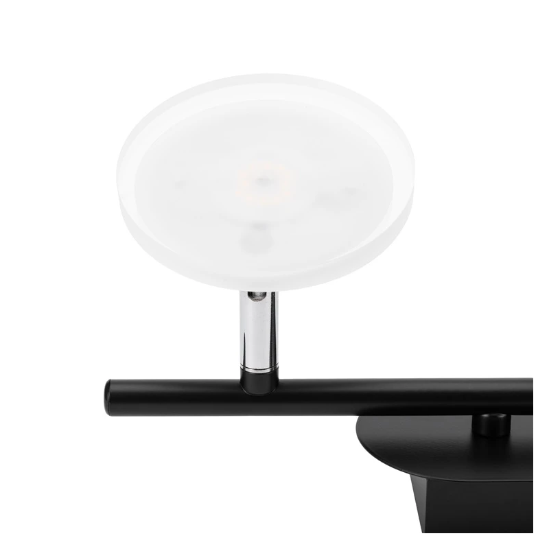 Spotlampa led plate 2x4w 3000k melna