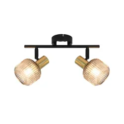Spotlampa shadow 2xe14 melna- zelta