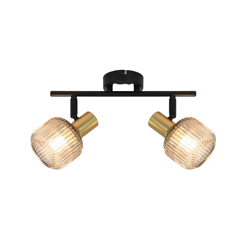 Spotlampa shadow 2xe14 melna- zelta