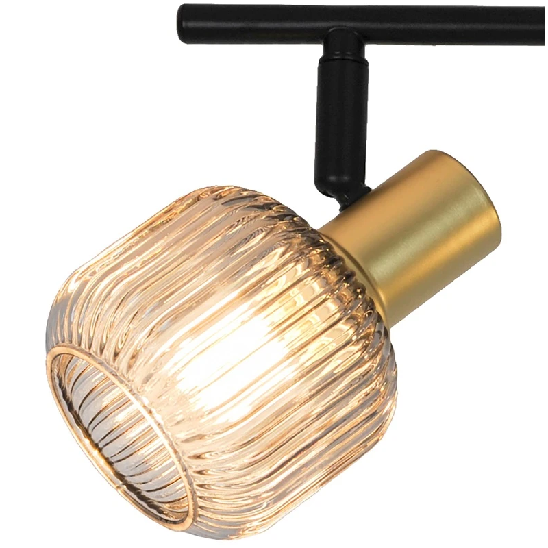 Spotlampa shadow 3xe14 melna- zelta