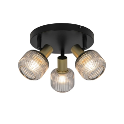 Spotlampa shadow 3xe14 melna- zelta