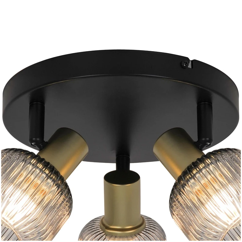 Spotlampa shadow 3xe14 melna- zelta