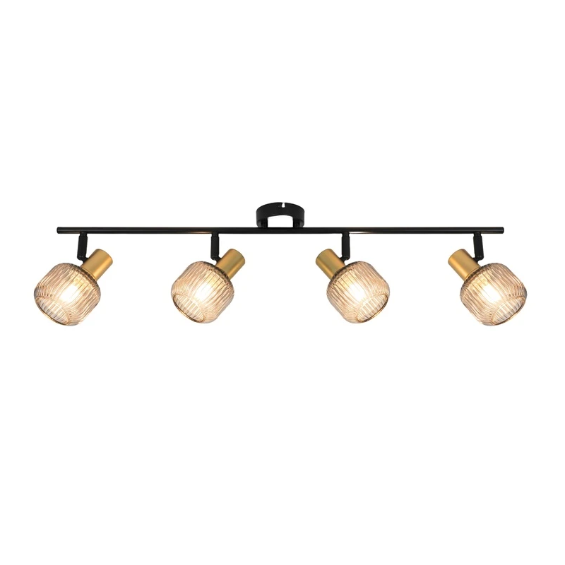 Spotlampa shadow 4xe14 melna- zelta