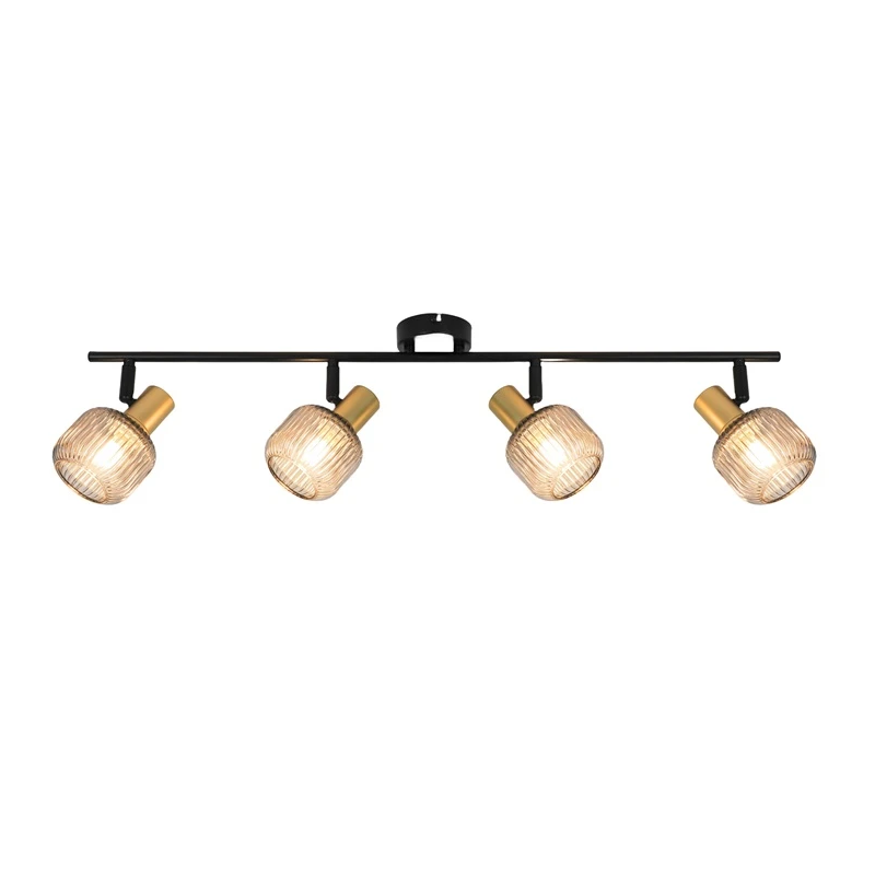 Spotlampa shadow 4xe14 melna- zelta