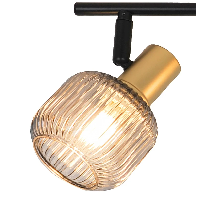 Spotlampa shadow 4xe14 melna- zelta