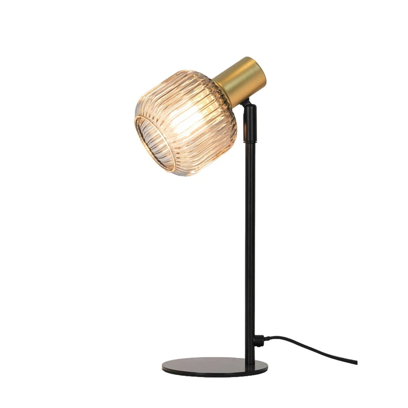 Galda lampa shadow e14 melna- zelta