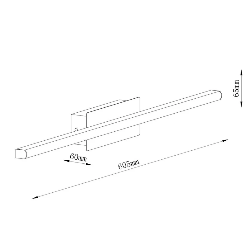 Lampa led sienas sibiu bar 4000k melna