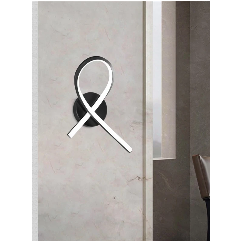 Lampa led sienas sibiu bow 4000k melna