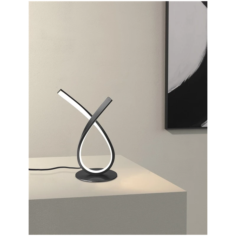 Galda led lampa sibiu bow 4000k melna