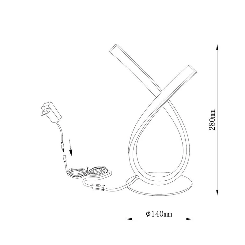 Galda led lampa sibiu bow 4000k melna
