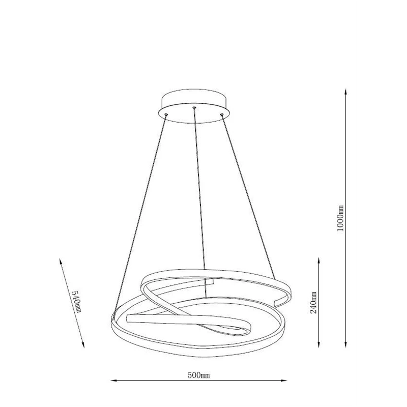 Lampa griestu led sibiu 42w 4000k melna