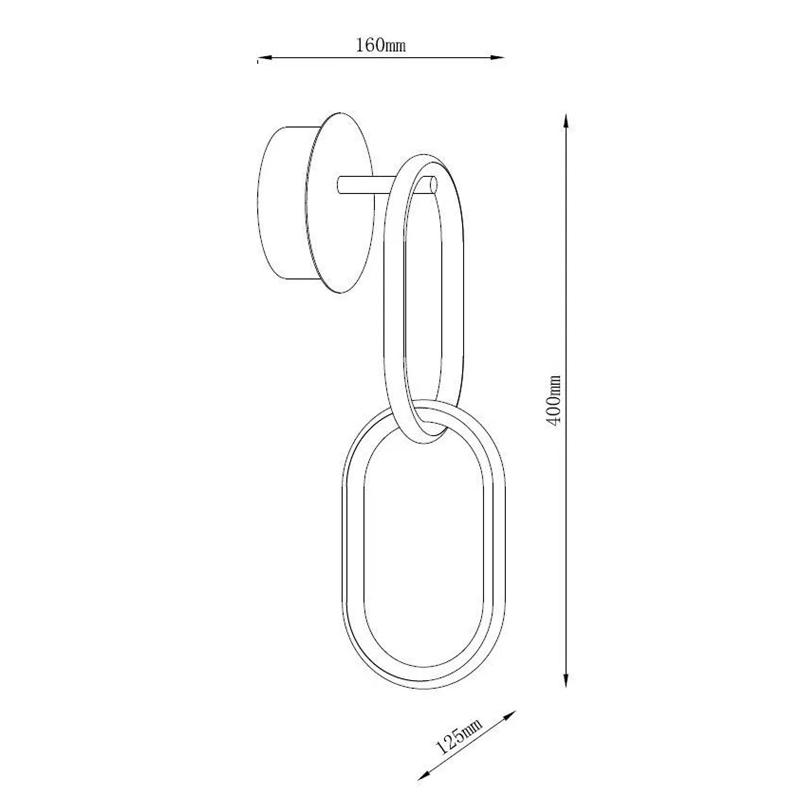 Lampa led sienas edirna 2 4000k melna