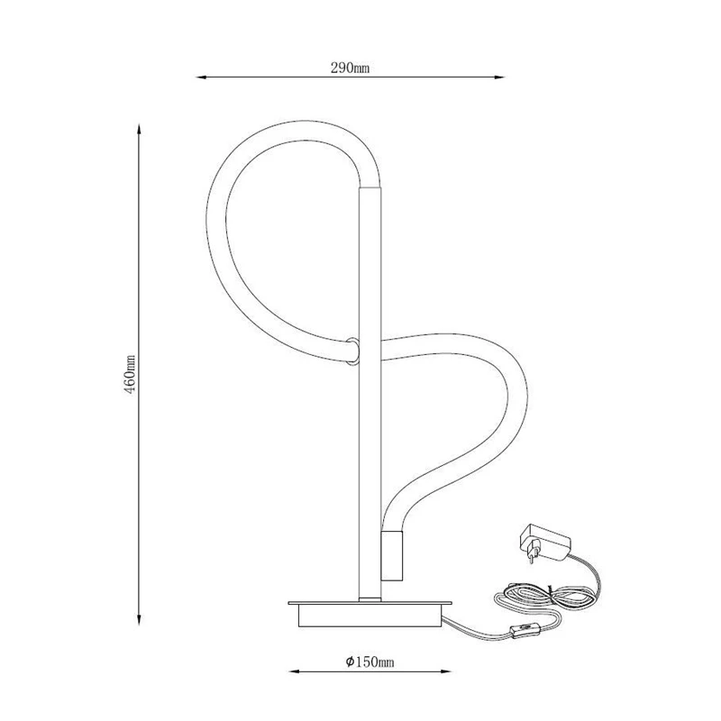 Lampa led galda tigris 4000k melna