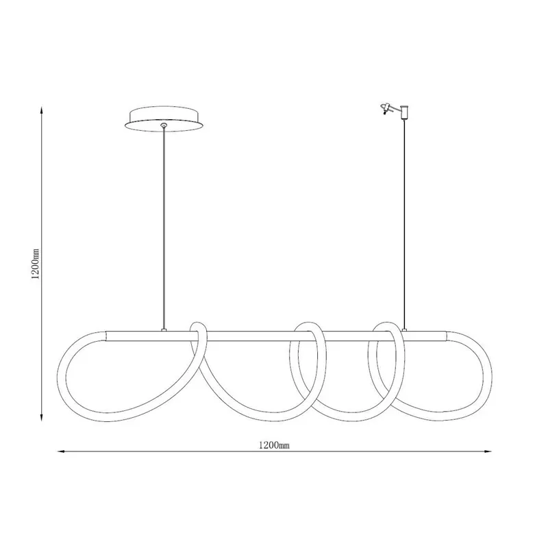 Pendant led light tigris long 4000k gold