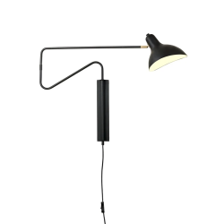Lampa sienas around e27 melna