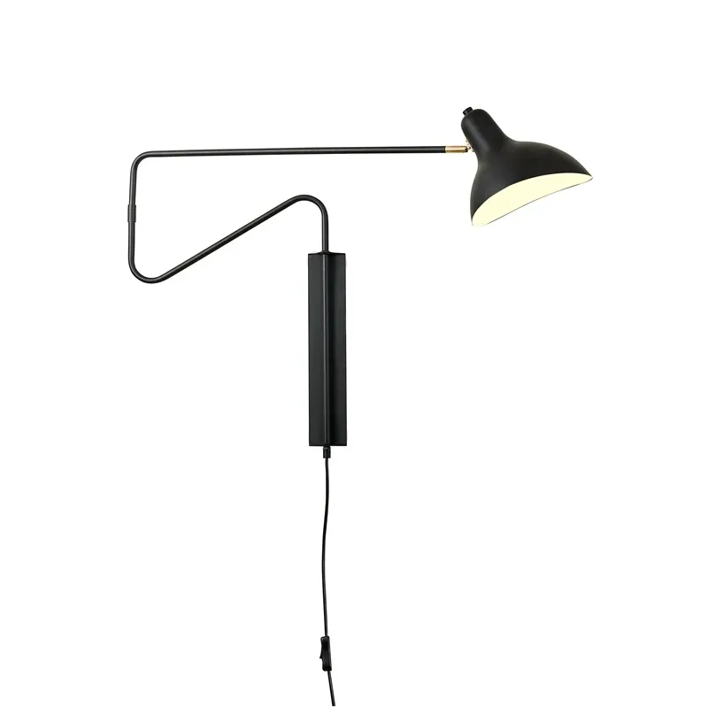 Wall light around e27 black