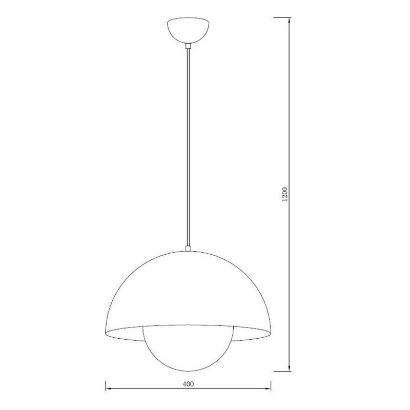 Lampa piekar. van d40 e27 melna