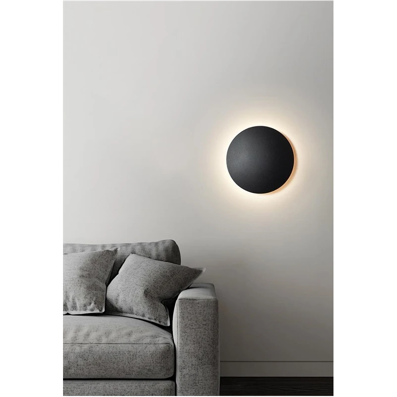 Lampa led sienas muna 4000k 15cm melna