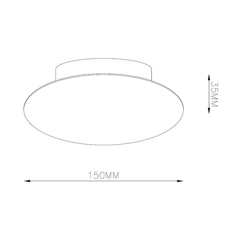 Lampa led sienas muna 4000k 15cm melna
