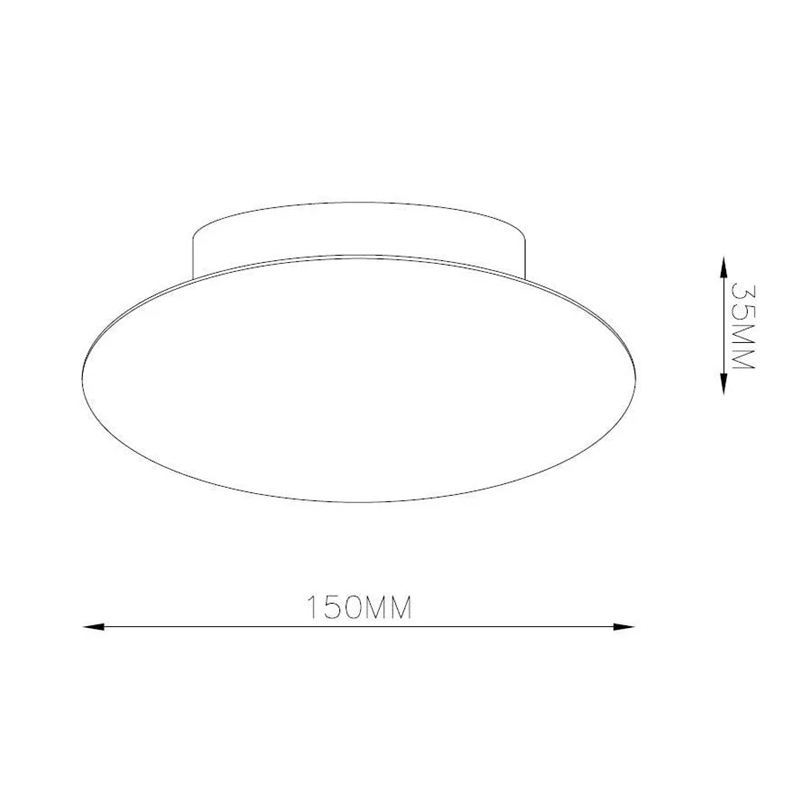 Lampa led sienas muna 4000k 15cm melna