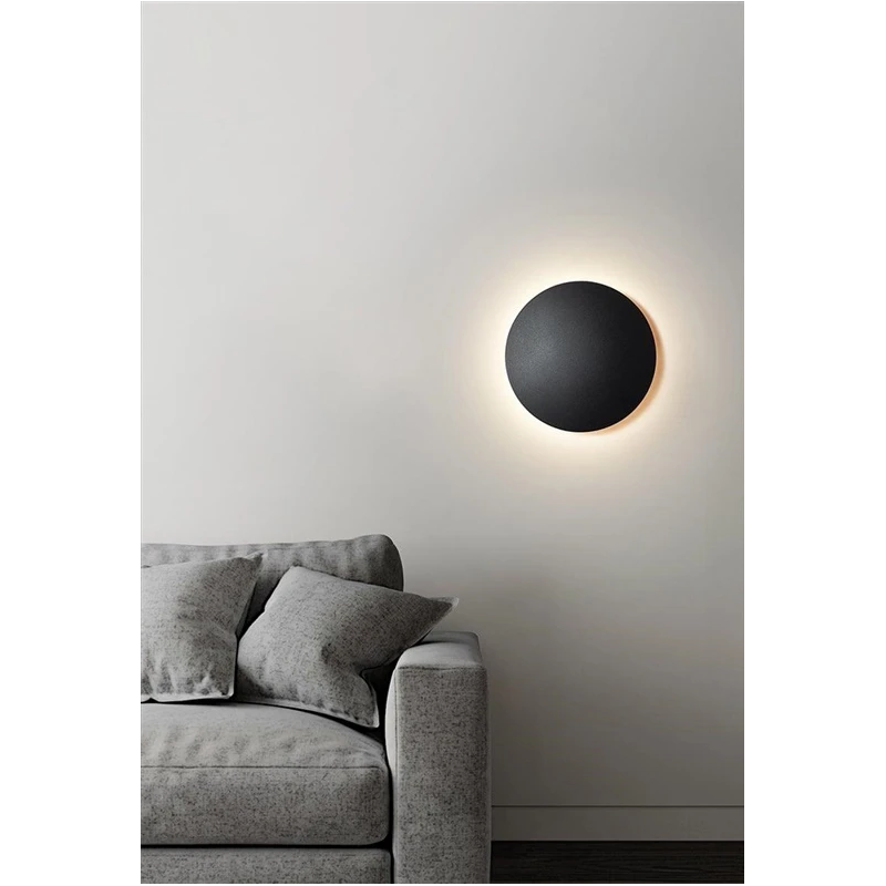 Lampa led sienas muna 4000k 15cm melna