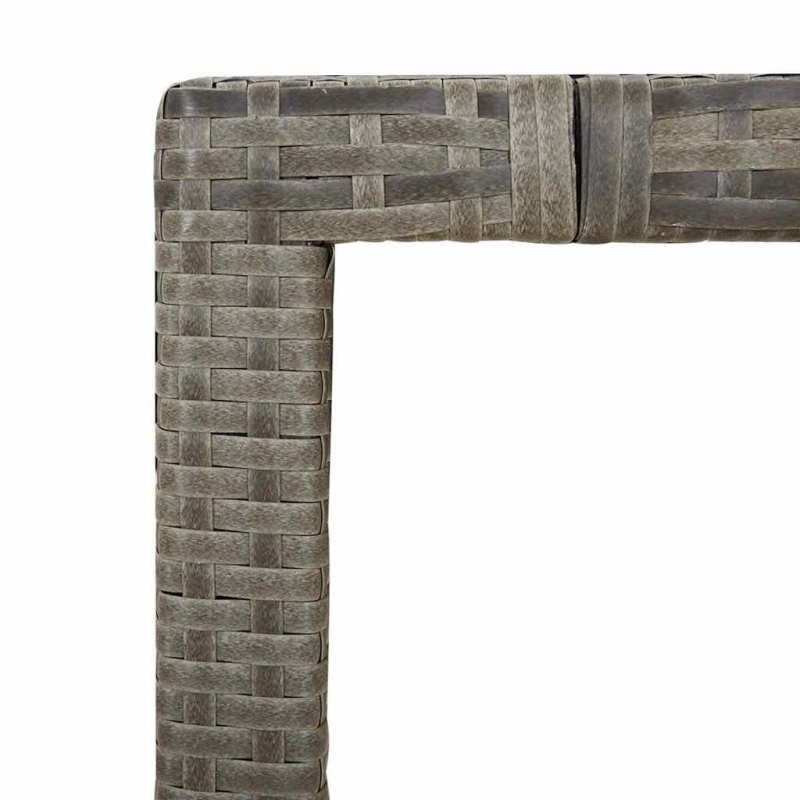 vidaXL 7-daļīgs bistro mēbeļu komplekts, matrači, pelēks PE