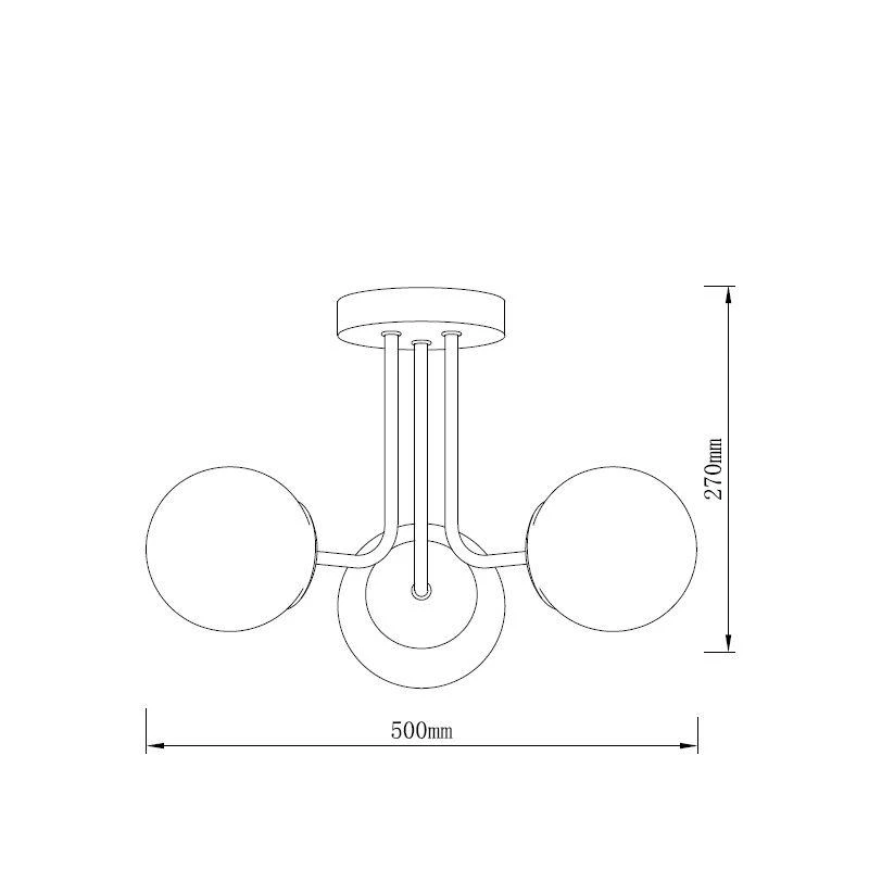 Lampa griestu raile 3xe27 zelta