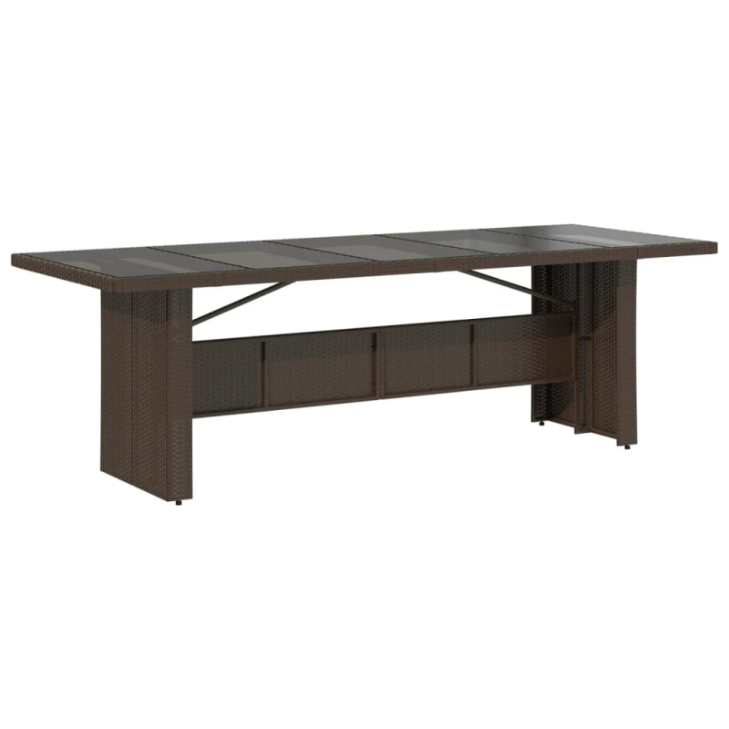 vidaXL 9-daļīgs bistro mēbeļu komplekts, matrači, brūna PE rotangpalma