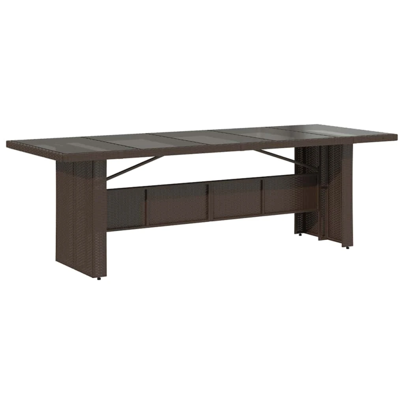 vidaXL 11daļīgs bistro mēbeļu komplekts, matrači, brūna PE rotangpalma