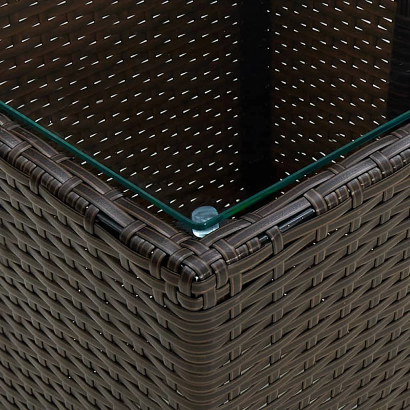 vidaXL 3-daļīgs bistro mēbeļu komplekts, matrači, brūna PE rotangpalma