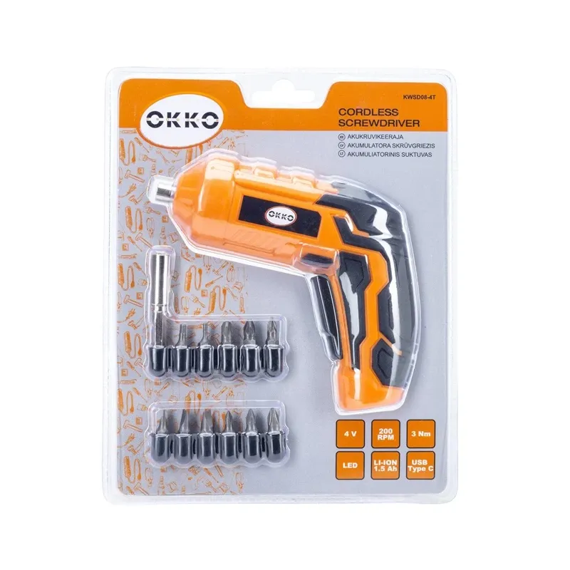 Akumulatora skrūvgriezējs Okko KWSD08-4T, 4 V, 1.5 mAh