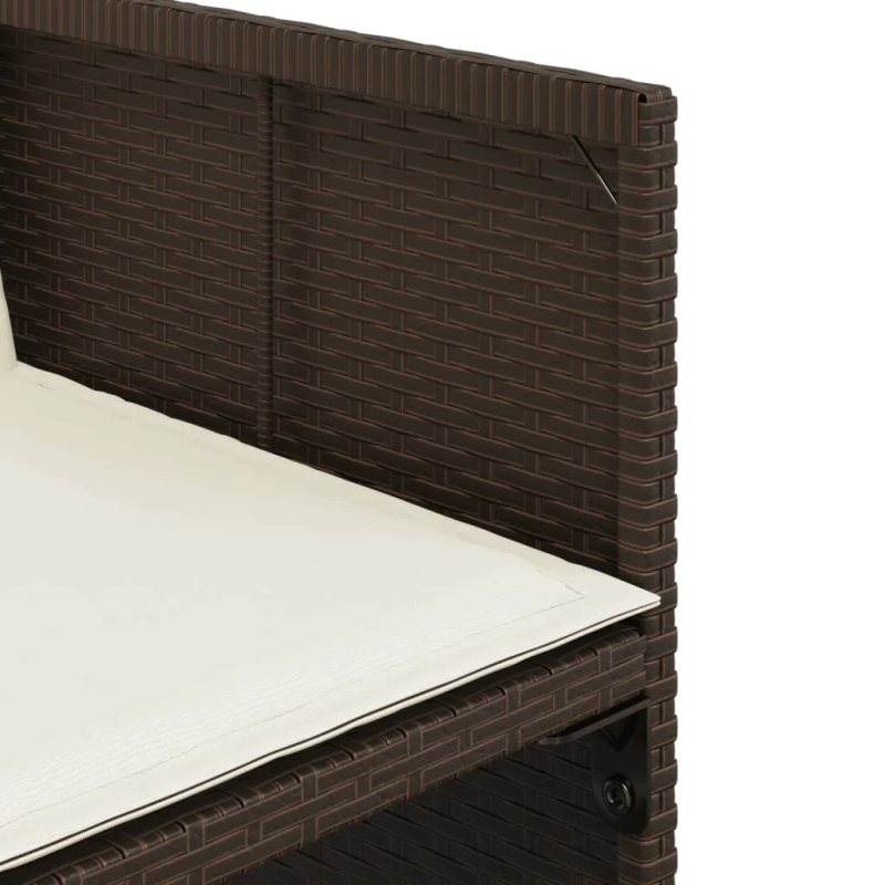 vidaXL 7-daļīgs dārza mēbeļu komplekts, matrači, brūna PE rotangpalma